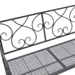 Παγκάκι Cazpo μέταλλο σε μαύρη απόχρωση 114x45x90εκ - Image 4