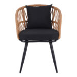 Πολυθρόνα Naoki pe rattan -metal σε φυσική απόχρωση με μαύρα πόδια/μαξιλάρι 62x60x80εκ - Image 5