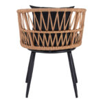 Πολυθρόνα Naoki pe rattan -metal σε φυσική απόχρωση με μαύρα πόδια/μαξιλάρι 62x60x80εκ - Image 6