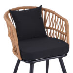 Πολυθρόνα Naoki pe rattan -metal σε φυσική απόχρωση με μαύρα πόδια/μαξιλάρι 62x60x80εκ - Image 7
