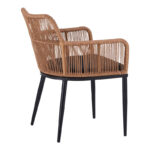 Πολυθρόνα Naoki pe rattan -metal σε φυσική απόχρωση με μαύρα πόδια/μαξιλάρι 59x62.5x82εκ - Image 3
