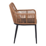 Πολυθρόνα Naoki pe rattan -metal σε φυσική απόχρωση με μαύρα πόδια/μαξιλάρι 59x62.5x82εκ - Image 4