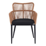 Πολυθρόνα Naoki pe rattan -metal σε φυσική απόχρωση με μαύρα πόδια/μαξιλάρι 59x62.5x82εκ - Image 5