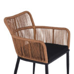 Πολυθρόνα Naoki pe rattan -metal σε φυσική απόχρωση με μαύρα πόδια/μαξιλάρι 59x62.5x82εκ - Image 7