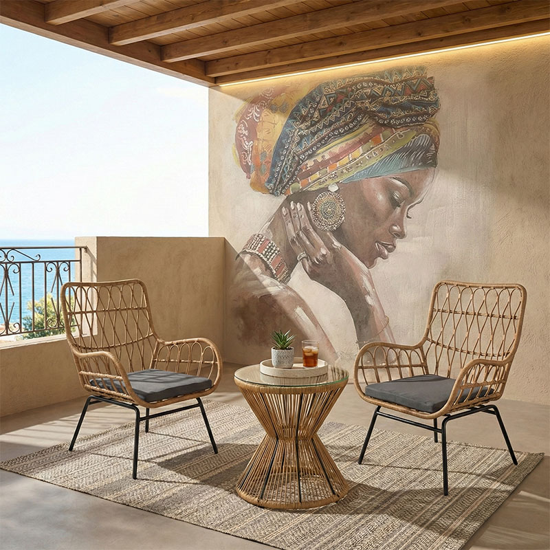 product_pako_140-000062 Σαλόνι Naoki-Mabil σετ 3τεμ pe rattan σε φυσική απόχρωση με μαύρο μέταλλο - Image 1