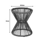 Τραπέζι Mabil γυαλί - pe rattan σε γκρι απόχρωση Φ50x55εκ - Image 4