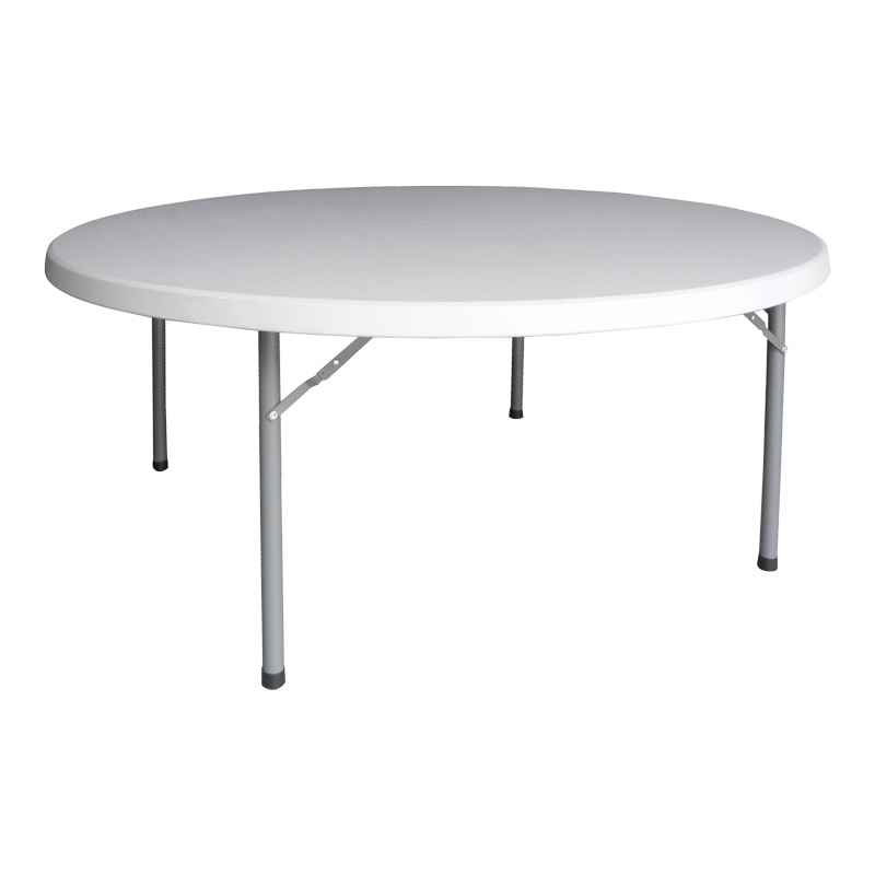 product_pako_142-000019 Τραπέζι βαλίτσα catering Comfort πτυσσόμενο στρόγγυλο σε λευκή απόχρωση Φ180x74εκ - Image 1