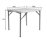 Τραπέζι catering Comfort πτυσσόμενο σε λευκή απόχρωση 80x80x74εκ - Image 3