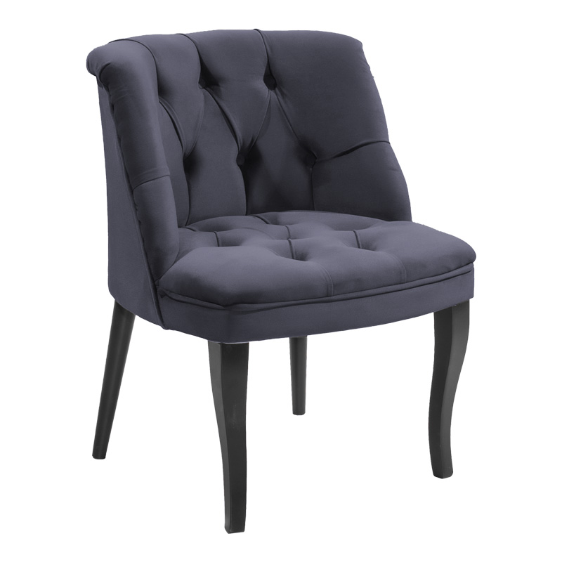 product_pako_146-000018 Πολυθρόνα Loreta βελούδο ανθρακί με μαύρα πόδια 55x57x78εκ - Image 1