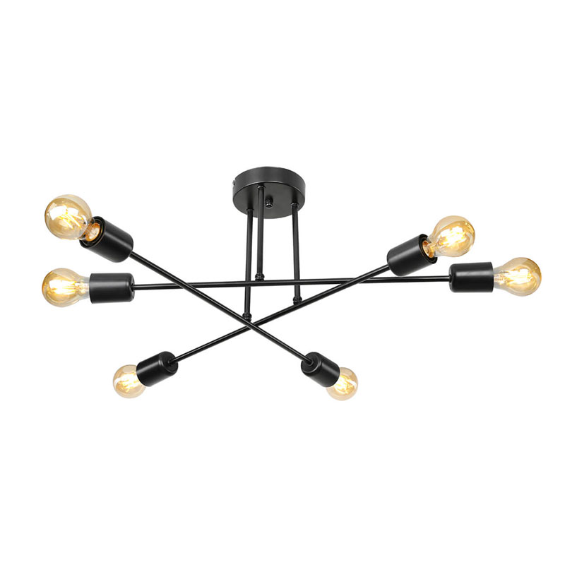 product_pako_147-000069 Φωτιστικό οροφής εξάφωτο PWL-1122 Ε27 μαύρο Φ61x25εκ - Image 1