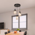 Φωτιστικό οροφής τρίφωτο PWL-1195 Ε27 μαύρο-amber Φ30x80εκ - Image 2