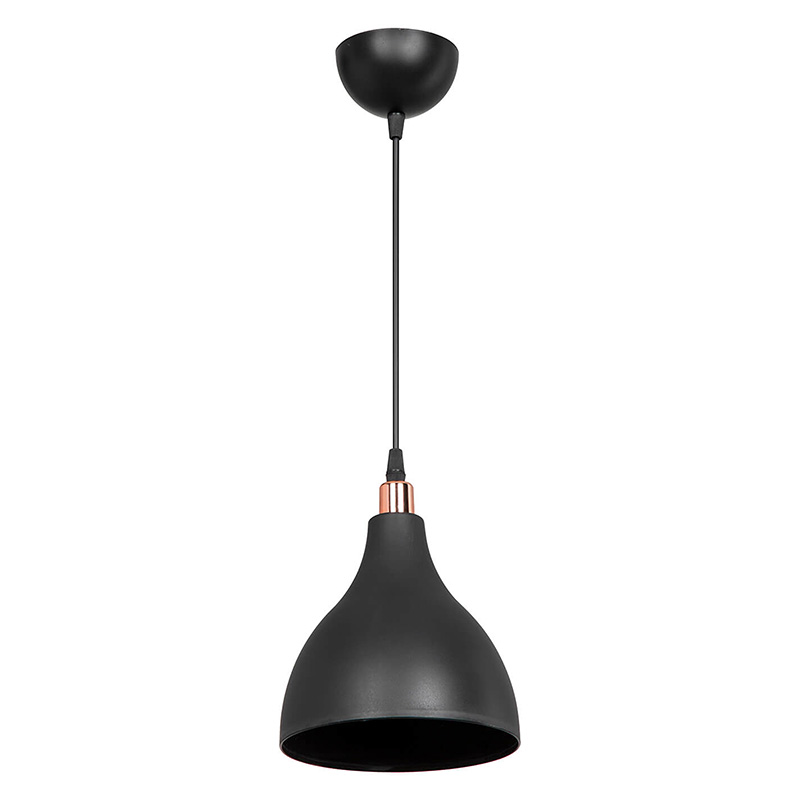 product_pako_147-000129 Φωτιστικό οροφής μονόφωτο Lofty Ε27 μαύρο Φ18x22εκ - Image 1