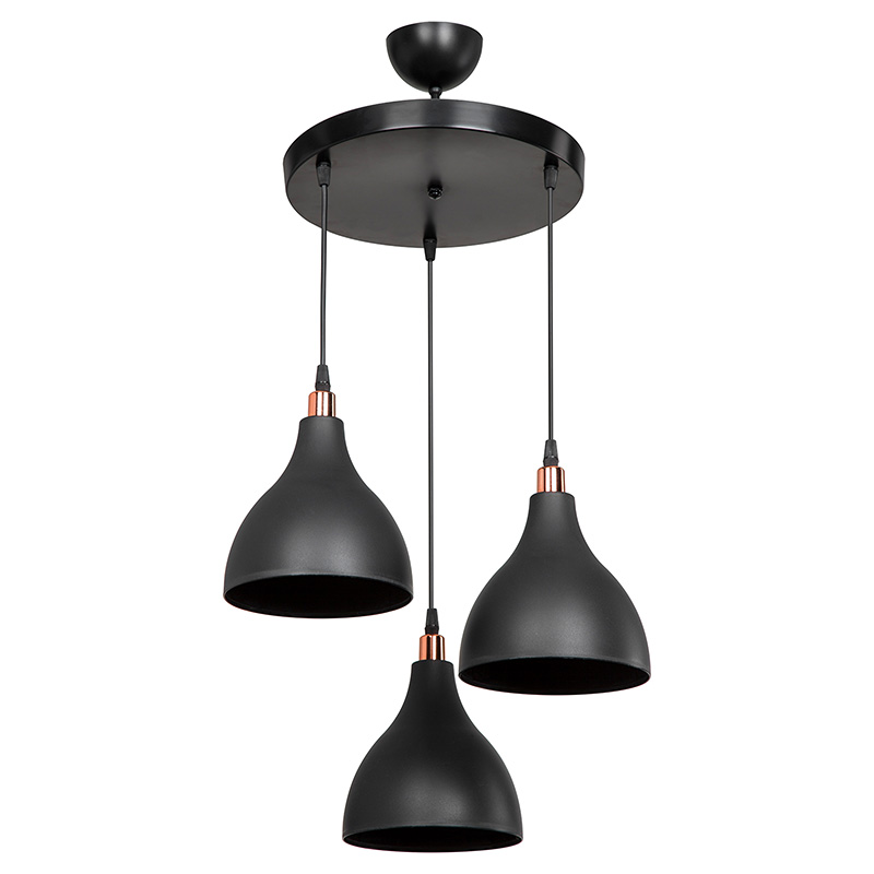 product_pako_147-000131 Φωτιστικό οροφής τρίφωτο Lofty Ε27 μαύρο Φ40x80εκ - Image 1