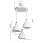 Φωτιστικό οροφής τρίφωτο Lofty Ε27 λευκό Φ40x80εκ - Image 4