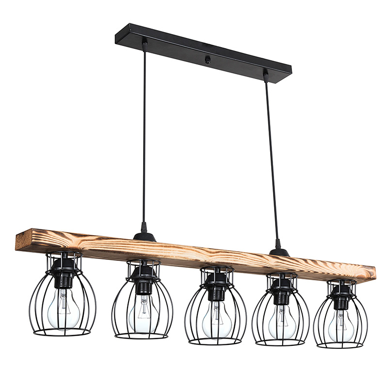 product_pako_147-000140 Φωτιστικό οροφής πεντάφωτο Jazzy Ε27 φυσικό-μαύρο 100x8.5x27εκ - Image 1