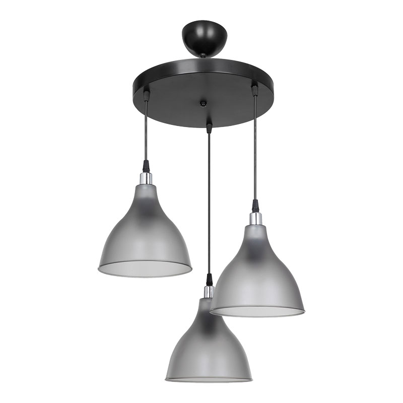 product_pako_147-000151 Φωτιστικό οροφής τρίφωτο Orazio Ε27 ανθρακί-μαύρο Φ40x80εκ - Image 1