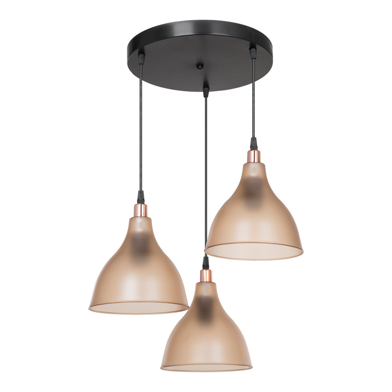 product_pako_147-000153 Φωτιστικό οροφής τρίφωτο Orazio Ε27 μελί-μαύρο Φ40x80εκ - Image 1