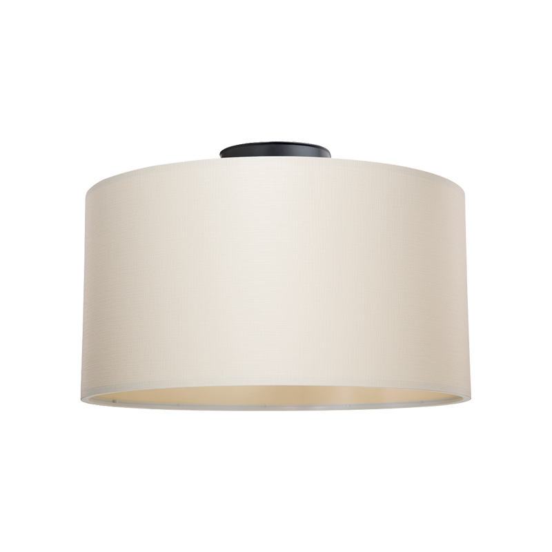 product_pako_147-000165 Φωτιστικό οροφής μονόφωτο Garry ύφασμα σε κρεμ απόχρωση Φ38x21εκ - Image 1