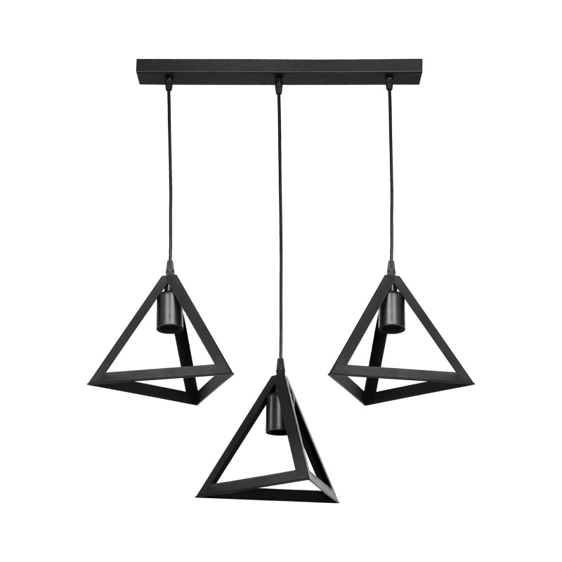 product_pako_147-000168 Φωτιστικό οροφής τρίφωτο Lich pp σε μαύρη απόχρωση 60x24x75εκ - Image 1