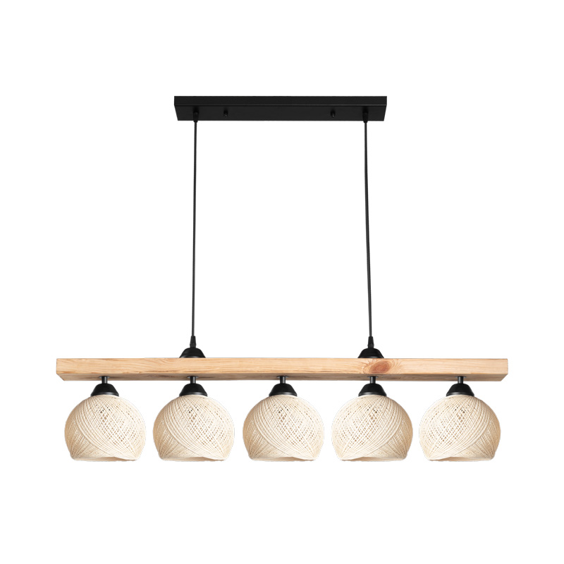 product_pako_147-000199 Φωτιστικό οροφής πεντάφωτο Salote Ε27 σε καφέ-κρέμα απόχρωση 100x18x24εκ - Image 1