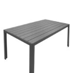 Τραπέζι Nares αλουμίνιο ανθρακί-plywood γκρι 140x80x72.5εκ - Image 3