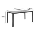 Τραπέζι Nares αλουμίνιο ανθρακί-plywood γκρι 140x80x72.5εκ - Image 4