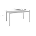 Τραπέζι Nares αλουμίνιο λευκό-plywood φυσικό 140x80x72.5εκ - Image 4
