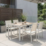 Τραπεζαρία Zacreta-Nares σετ 5τεμ λευκό-φυσικό 140x80x72.5εκ