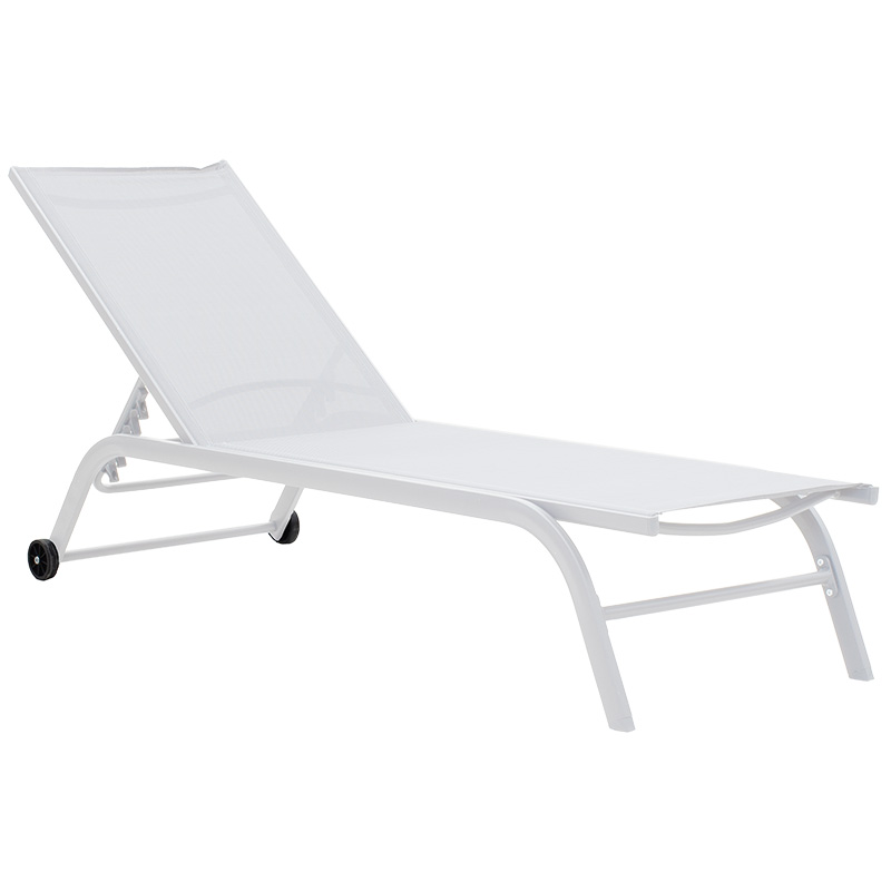 product_pako_152-000010 Ξαπλώστρα Jaipur αλουμίνιο λευκό-textilene λευκό - Image 1
