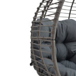 Πολυθρόνα Nestie wicker rattan γκρι-μεταλλικό γκρι πόδι-γκρι μαξιλάρι 102x80x155εκ - Image 7