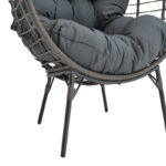 Πολυθρόνα Nestie wicker rattan γκρι-μεταλλικό γκρι πόδι-γκρι μαξιλάρι 102x80x155εκ - Image 8