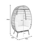 Πολυθρόνα Frox wicker rattan φυσικό-μεταλλικό φυσικό-μαύρο πόδι-μπεζ μαξιλάρι 96x76x145εκ - Image 8