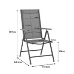 Πολυθρόνα Candor ανθρακί μέταλλο και γκρι textilene 51.5x63.5x107εκ (Σετ 2 τεμαχίων) - Image 3