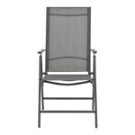 Πολυθρόνα Candor ανθρακί μέταλλο και γκρι textilene 51.5x63.5x107εκ (Σετ 2 τεμαχίων) - Image 6