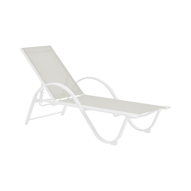 product_pako_152-000024 Ξαπλώστρα με μπράτσα Attain λευκό αλουμίνιο και textilene σε μπεζ απόχρωση 191x64x32εκ - Image 1