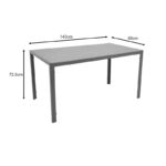 Τραπέζι Nares αλουμίνιο ανθρακί-plywood φυσικό 140x80x72.5εκ - Image 7