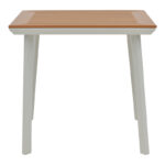 Τραπέζι Synergy αλουμίνιο λευκό-plywood φυσικό 80x80x74εκ - Image 2