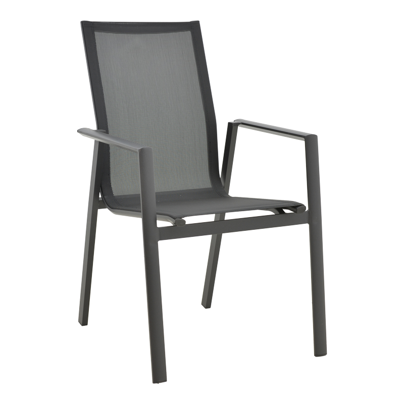 product_pako_152-000048 Πολυθρόνα κήπου Dashiell αλουμίνιο μαύρο textilene μαύρο 57x71x93εκ - Image 1