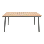 Τραπέζι Griffith ανθρακί αλουμίνιο και plywood σε φυσική απόχρωση 160x90x74εκ - Image 2