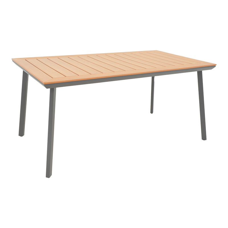 product_pako_152-000052 Τραπέζι Griffith ανθρακί αλουμίνιο και plywood σε φυσική απόχρωση 160x90x74εκ - Image 1