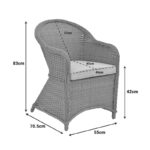 Πολυθρόνα κήπου Hadrian rattan καφέ- textilene μπεζ 57x70x85εκ - Image 3