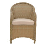 Πολυθρόνα κήπου Hadrian rattan καφέ- textilene μπεζ 57x70x85εκ - Image 6
