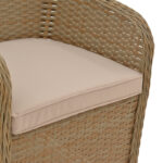 Πολυθρόνα κήπου Hadrian rattan καφέ- textilene μπεζ 57x70x85εκ - Image 9