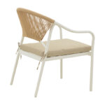 Σαλόνι Bonanza σετ 4τμχ rattan μπεζ-μέταλλο λευκό - Image 4