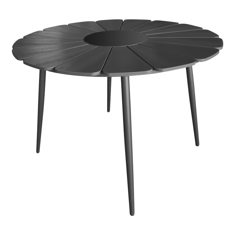 product_pako_152-000088 Τραπέζι Pinap μαύρο αλουμίνιο και plywood σε μαύρη απόχρωση Φ110x74εκ - Image 1