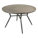 Τραπέζι Appa αλουμίνιο και plywood σε ανθρακί απόχρωση Φ120x74εκ - Image 2