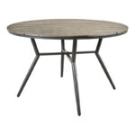 Τραπέζι Appa αλουμίνιο και plywood σε ανθρακί απόχρωση Φ120x74εκ