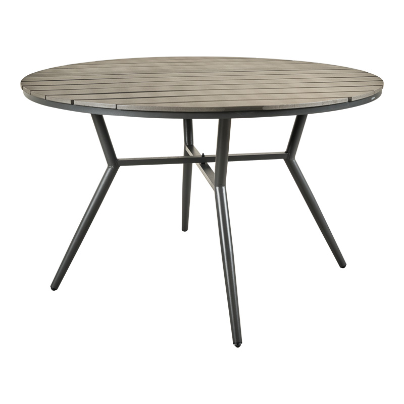 product_pako_152-000091 Τραπέζι Appa αλουμίνιο και plywood σε ανθρακί απόχρωση Φ120x74εκ - Image 1
