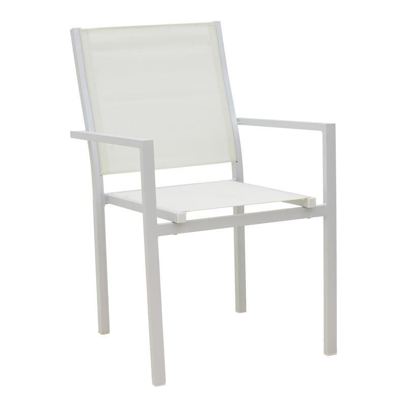 product_pako_152-000097 Πολυθρόνα Zacreta αλουμίνιο-textilene σε λευκή απόχρωση 56x61x87.5εκ - Image 1
