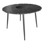 Τραπεζαρία Pinap-Dashiell σετ 5τεμ μαύρο αλουμίνιο και plywood σε μαύρη απόχρωση Φ110x74εκ - Image 6